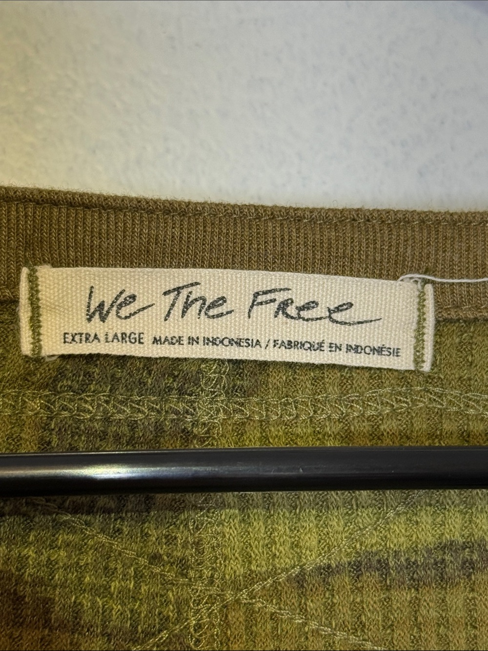 We The Free Olive Camo Henley Waffle Long Sleeve Top - Picture 2 of 10